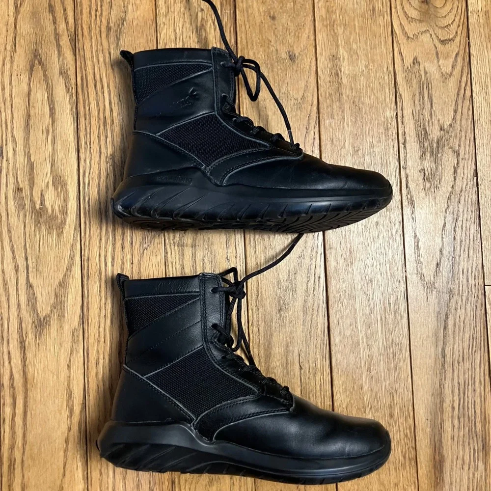 Soulsfeng Mens Black Tactical Combat Boots High Top Leather Mesh  EUR 38
